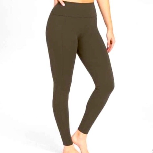Spanx Assets Ponte High Waist Knit Leggings Army Green - Picture 1 of 7